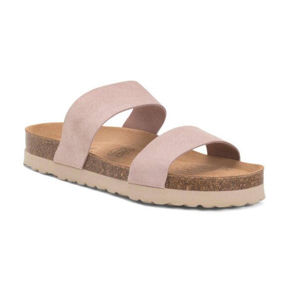 new BIO STEP Double-Band Flatform Slide Sandals Leath in Blush 255 3M2T - Picture 2 of 6